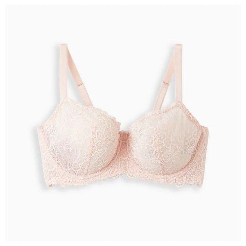 Torrid Unlined Balconette Bra - Lace Pink